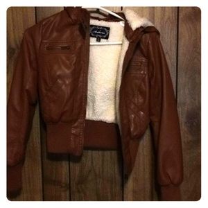 Brown leather jacket